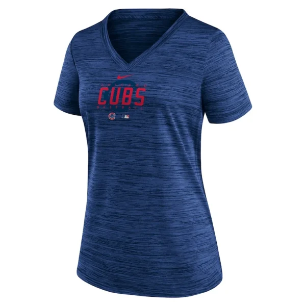 Chicago cubs nike womens authentic collection velocity practice performance v neck t shirt Royal S