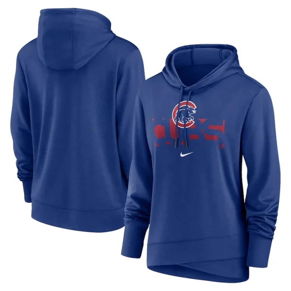 Chicago cubs nike womens diamond knockout performance pullover hoodie Royal