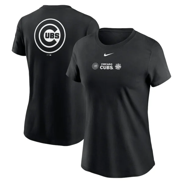 Chicago cubs nike womens over shoulder t shirt Black