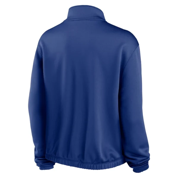 Chicago cubs nike womens rewind splice half zip semi cropped bubble hem sweatshirt Royal M