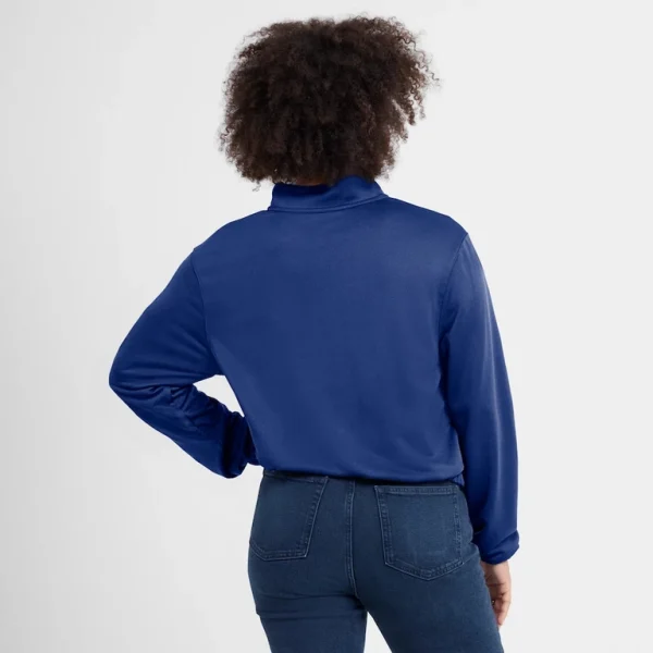 Chicago cubs nike womens rewind splice half zip semi cropped bubble hem sweatshirt Royal XL
