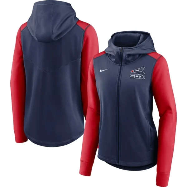 Chicago white sox nike womens authentic collection baseball performance full zip hoodie Navyred