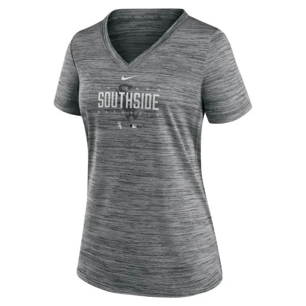 Chicago white sox nike womens city connect velocity practice performance v neck t shirt Gray S