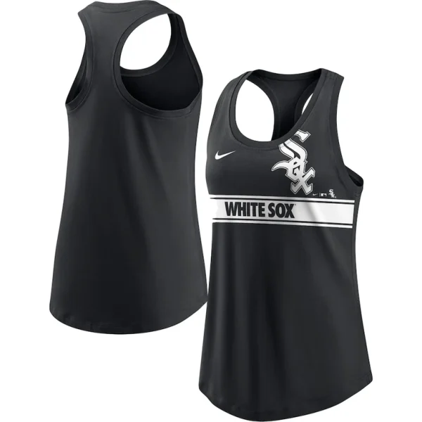 Chicago white sox nike womens cropped logo performance racerback tank top Black