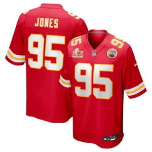 Chris jones kansas city chiefs nike super bowl lix game jersey Red