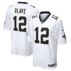 Chris olave new orleans saints nike game player jersey White