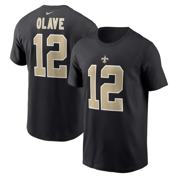 Chris olave new orleans saints nike player name number t shirt Black