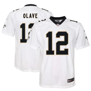 Chris olave new orleans saints nike youth game jersey White