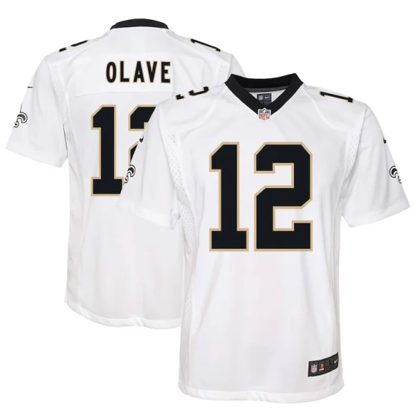 Chris olave new orleans saints nike youth game jersey White