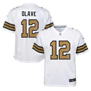 Chris olave new orleans saints nike youth game jersey White