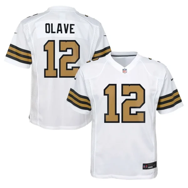 Chris olave new orleans saints nike youth game jersey White
