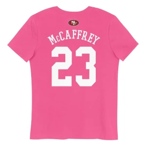 Christian mccaffrey san francisco 49ers girls youth player name number t shirt Pink Yth L