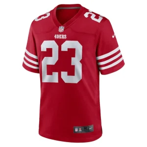 Christian mccaffrey san francisco 49ers nike game player jersey Scarlet M