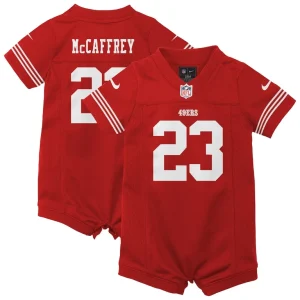 Christian mccaffrey san francisco 49ers nike newborn infant game romper jersey Scarlet
