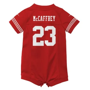 Christian mccaffrey san francisco 49ers nike newborn infant game romper jersey Scarlet 6 9 MO
