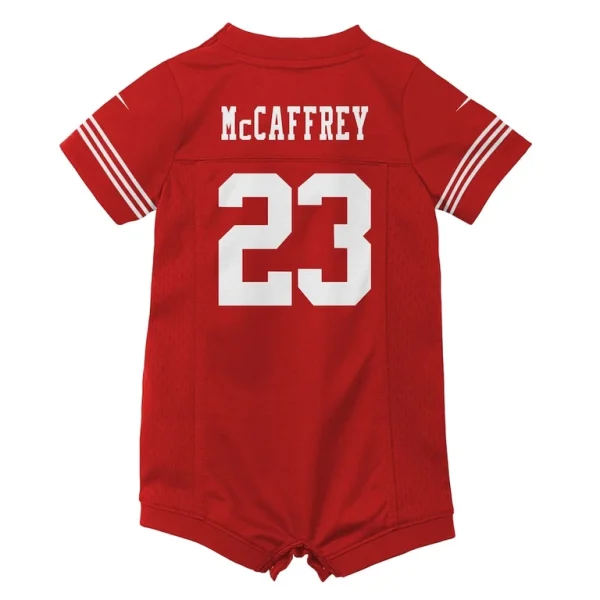 Christian mccaffrey san francisco 49ers nike newborn infant game romper jersey Scarlet 6 9 MO