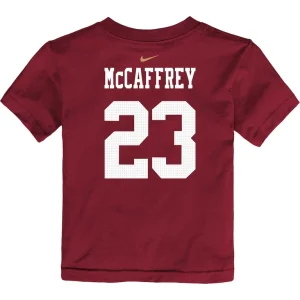Christian mccaffrey san francisco 49ers nike toddler player name number t shirt Scarlet 4T
