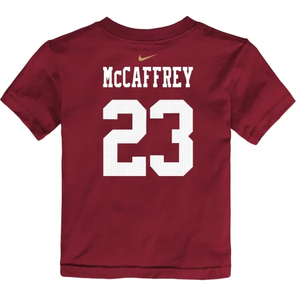 Christian mccaffrey san francisco 49ers nike toddler player name number t shirt Scarlet 4T