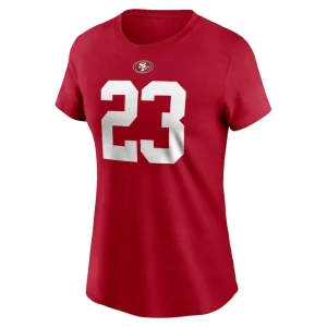 Christian mccaffrey san francisco 49ers nike womens player name number t shirt Scarlet M