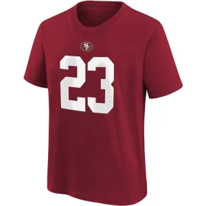 Christian mccaffrey san francisco 49ers nike youth player name number t shirt Scarlet Yth M