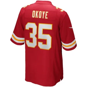 Christian okoye kansas city chiefs nike game retired player jersey Red L