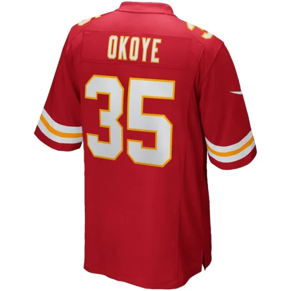 Christian okoye kansas city chiefs nike game retired player jersey Red L