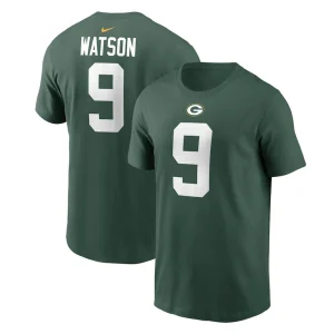 Christian watson green bay packers nike player name number t shirt Green