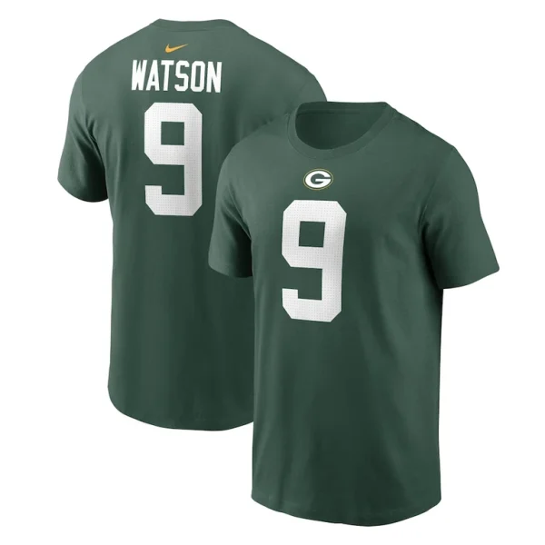 Christian watson green bay packers nike player name number t shirt Green