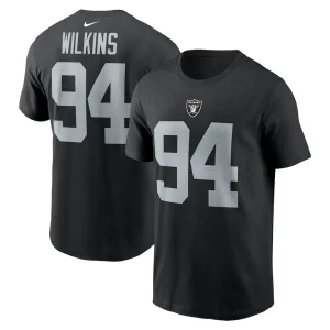 Christian wilkins las vegas raiders nike player name number t shirt Black