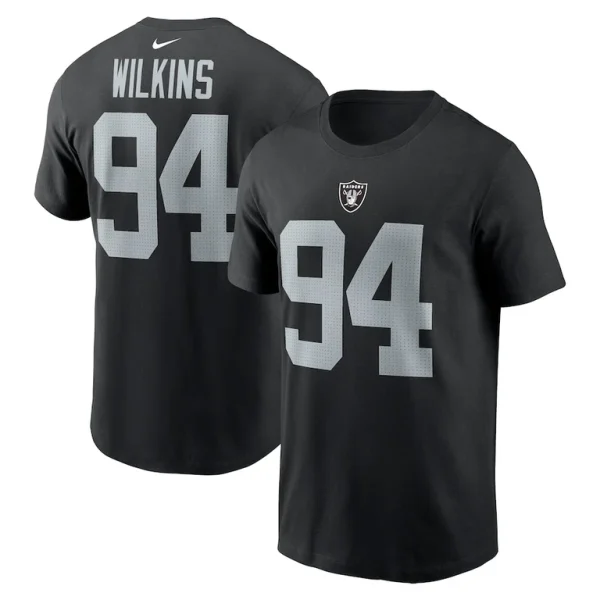 Christian wilkins las vegas raiders nike player name number t shirt Black