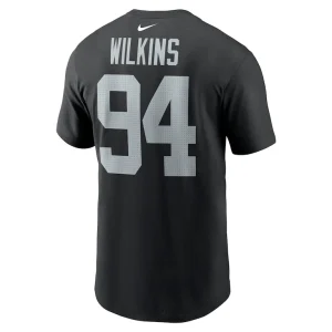 Christian wilkins las vegas raiders nike player name number t shirt Black L