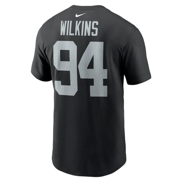 Christian wilkins las vegas raiders nike player name number t shirt Black L
