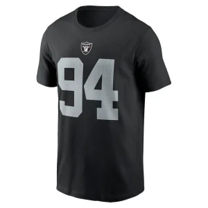 Christian wilkins las vegas raiders nike player name number t shirt Black M