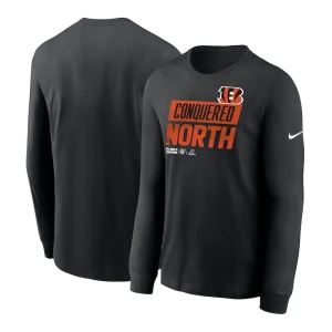 Cincinnati bengals nike 2022 afc north division champions locker room trophy collection long sleeve t shirt Black