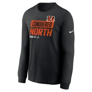 Cincinnati bengals nike 2022 afc north division champions locker room trophy collection long sleeve t shirt Black M