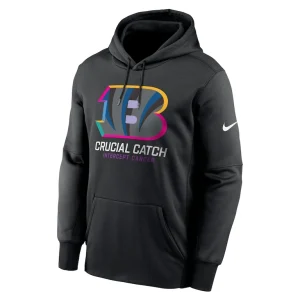 Cincinnati bengals nike 2024 nfl crucial catch performance fleece pullover hoodie Black M