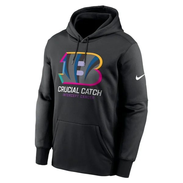 Cincinnati bengals nike 2024 nfl crucial catch performance fleece pullover hoodie Black M