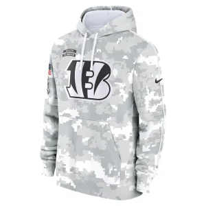 Cincinnati bengals nike 2024 salute to service club fleece pullover hoodie Arctic camo M