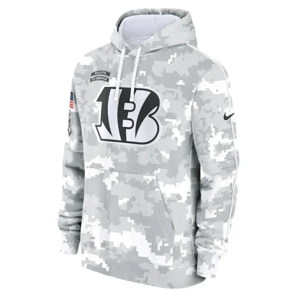 Cincinnati bengals nike 2024 salute to service club fleece pullover hoodie Arctic camo M