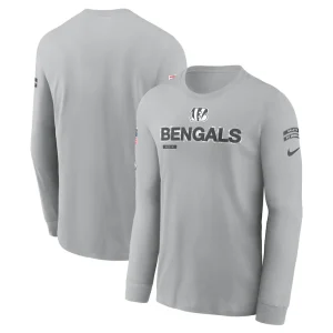 Cincinnati bengals nike 2024 salute to service long sleeve t shirt Gray