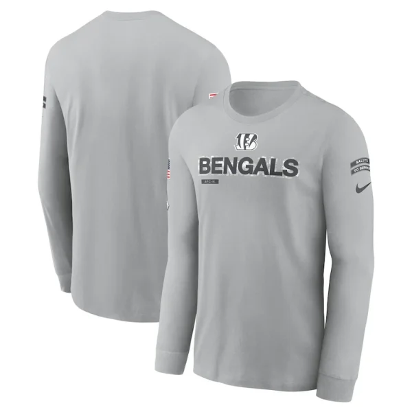 Cincinnati bengals nike 2024 salute to service long sleeve t shirt Gray