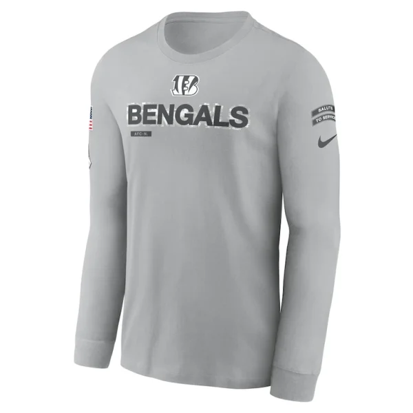 Cincinnati bengals nike 2024 salute to service long sleeve t shirt Gray M