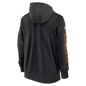 Cincinnati bengals nike 2024 sideline club full zip hoodie Black L