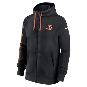 Cincinnati bengals nike 2024 sideline club full zip hoodie Black M