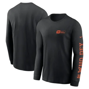 Cincinnati bengals nike all out long sleeve t shirt Black