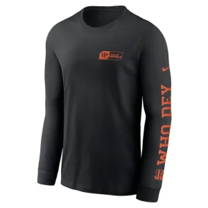 Cincinnati bengals nike all out long sleeve t shirt Black M
