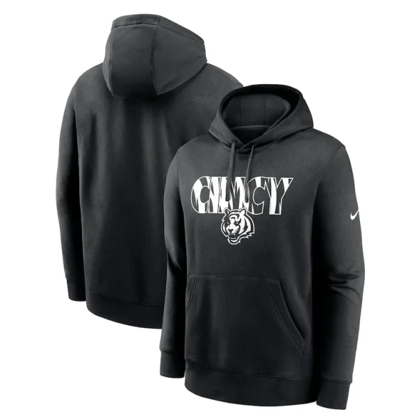 Cincinnati bengals nike cheer zone club fleece pullover hoodie Black