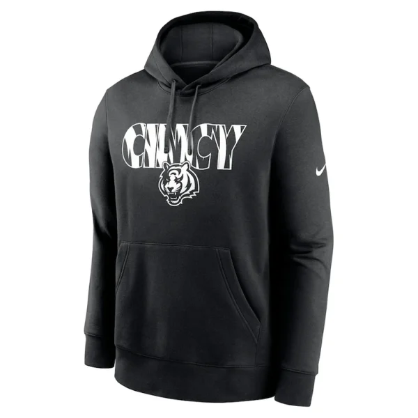 Cincinnati bengals nike cheer zone club fleece pullover hoodie Black M
