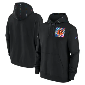 Cincinnati bengals nike crucial catch club pullover hoodie Black