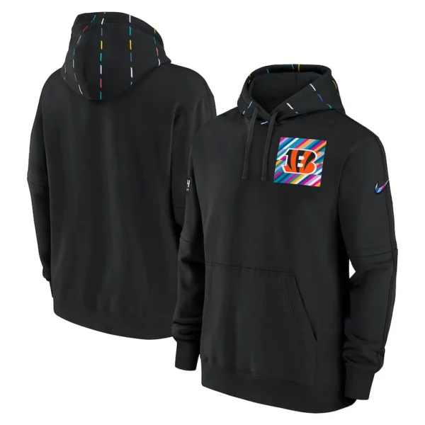 Cincinnati bengals nike crucial catch club pullover hoodie Black